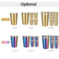 Migeet 10 Pack 500ML Gold Color Stainless Steel Cup Bar Party Coffee Mug Colored Metal Tumblers Wide Mouth Cups Cold and Heat Resistant Mug Unbreakable for Indoor Outdoor Use. 