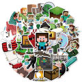 50PCS Minecraft Stickers Steve Alex Herobrine Funny DIY Stickers Graffiti Travel Luggage Guitar Skateboard Cool Waterproof Sticker for Kid Toys. 