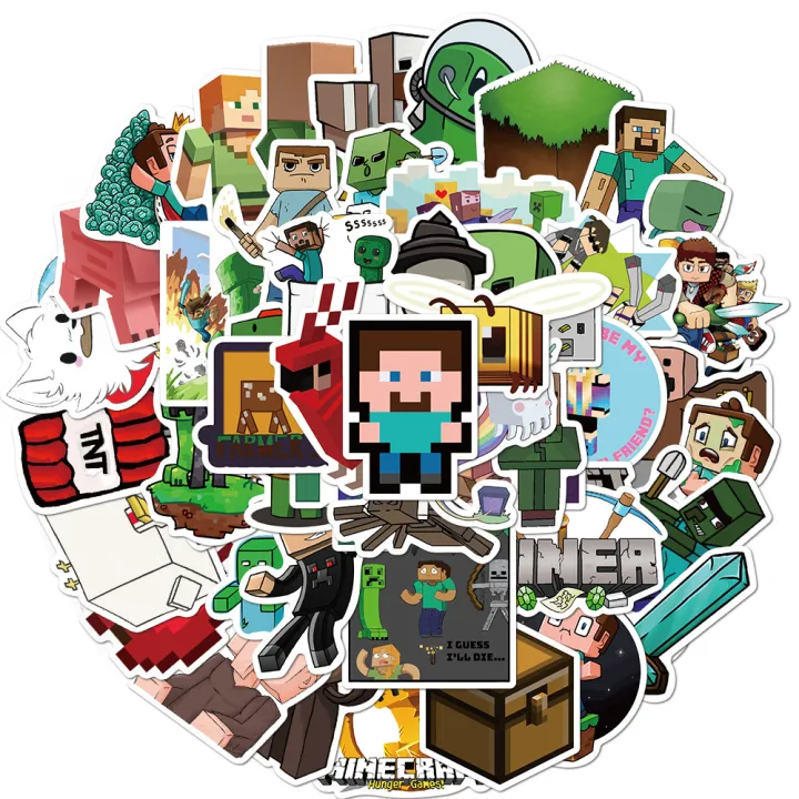 50PCS%20Minecraft%20Stickers%20Steve%20Alex%20Herobrine%20Funny%20DIY%20Stickers%20Graffiti%20Travel%20Luggage%20Guitar%20Skateboard%20Cool%20Waterproof%20Sticker%20for%20Kid%20Toys%20-%20Image%204