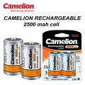 Camelion D Size Cell Rechargeable Batteries 2500 Mah. 