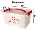 Plastic First Aid Box Lockable Medicine Storage Box Emergency Cabinet Organizer with Detachable Tray and Handle Portable for Home Camping Travel Hikingm. 