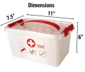 Plastic First Aid Box Lockable Medicine Storage Box Emergency Cabinet Organizer with Detachable Tray and Handle Portable for Home Camping Travel Hikingm. 
