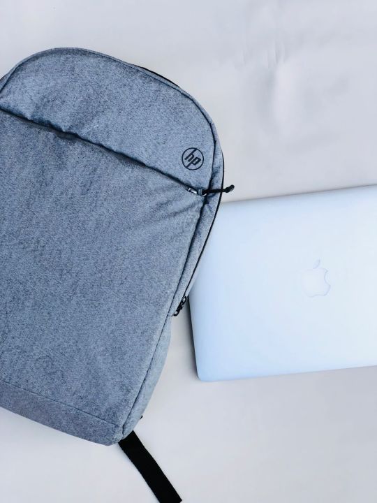 Laptop Parachute  Bag, Men Laptop Backpacks Joy Start With HP Logo Shoulder Bags For Boys - Fashion Backpack For College & University and School -Traveling Bags. Colors (Grey & Pink)