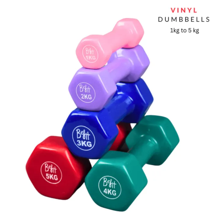 Single Vinyl Dumbbell 1kg 2kg 3kg 4kg 5kg | Ladies Dumbbell for Home Gym Exercise | Non-Slip Vinyl Coated Dumbbell Weight for Women Men | Fixed Hand Weight for Fitness Yoga Aerobics Arm Workout