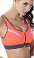 Shopspot Women Sports Bra Front Zipper Closure Professional Anti Vibration Padded Shockproof For Workout Running Gym Exercise Comfortable pushup bra for girls sports bra with deep V-neck design. 