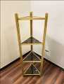 4 Tier metal corner stand/ console shelves gold for elegantly showcasing your precious decor articles. 