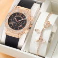 LooKeo mall 2pcs Set Elegant Female Bracelet Watches Women Watches Casuals Fashion Watches For Girls Luxury Stylish Watch. 