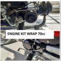 Engine Kit BLACK SHINE Color Sticker 16 pcs Vinyl Wrap Waterproof for 70cc Motorcycles Universal. 