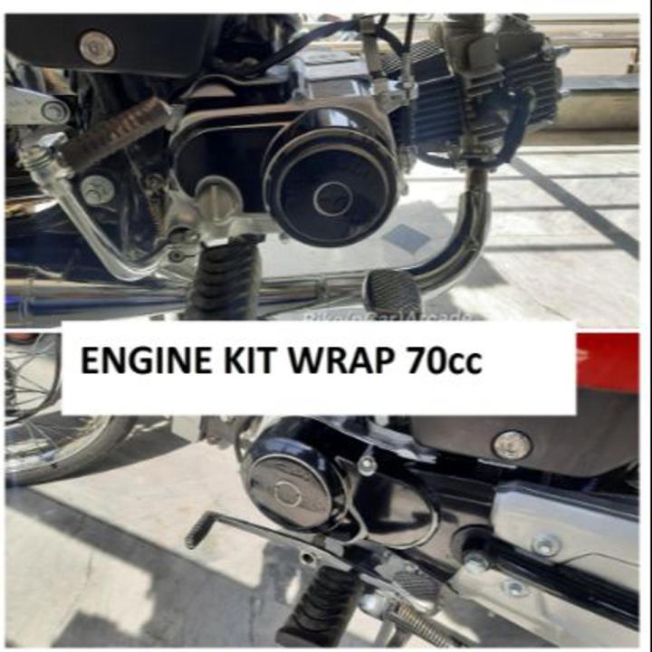 Engine Kit BLACK SHINE Color Sticker 16 pcs Vinyl Wrap Waterproof for 70cc Motorcycles Universal