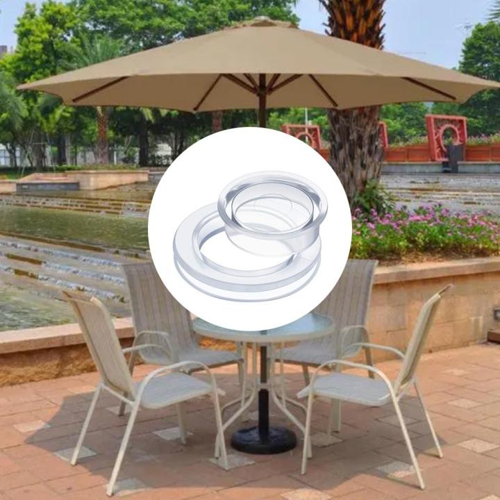 hole size for patio umbrella PEUTIER 3pcs Parasol Ring Plug and Cap Set, Table Umbrella Hole Insert Ring Outdoors Patio Umbrella Table Garden Deck Yard Fits 2" Patio Table Holes it ensures your parasol stays perfectly in place even on breezy days 1Set Umbrella Wedge & Hole