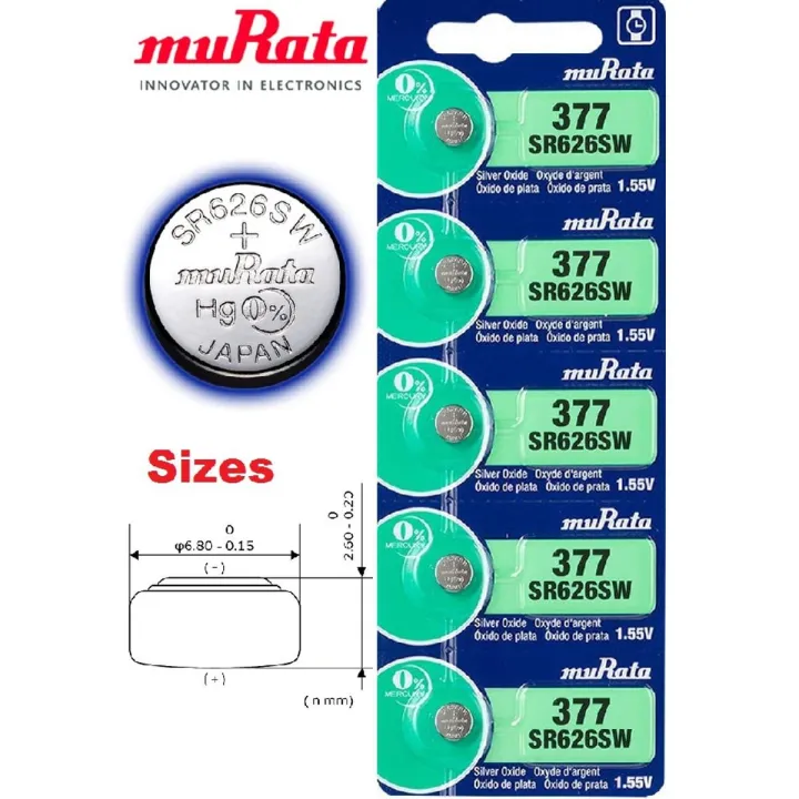 PACK%20OF%205%20PCS%20SONY%20377%20SR%20626%20COIN%20CELL%20/%20BATTERY%20FOR%20WRIST%20WATCHES%20MADE%20IN%20JAPAN%20-%20Image%202