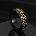 Black Stainless Steel Chain Spinner Ring for Men Chain Spinner Chala for Boys. 