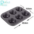 Cupcake Tray Steel 6 Slot Muffin Tray, Black. 