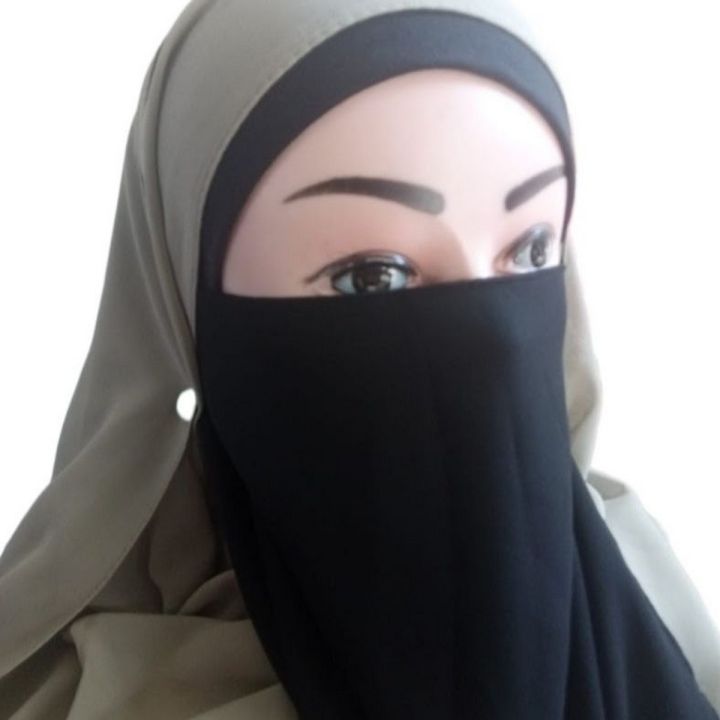 3 in Georgette Hijab set with Matching Niqab & Cap  by Albaraka Hijab