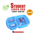 Student Lunch Box Large 1000ml, Lunch Box with three portions/Compartments - Free Spoon. 