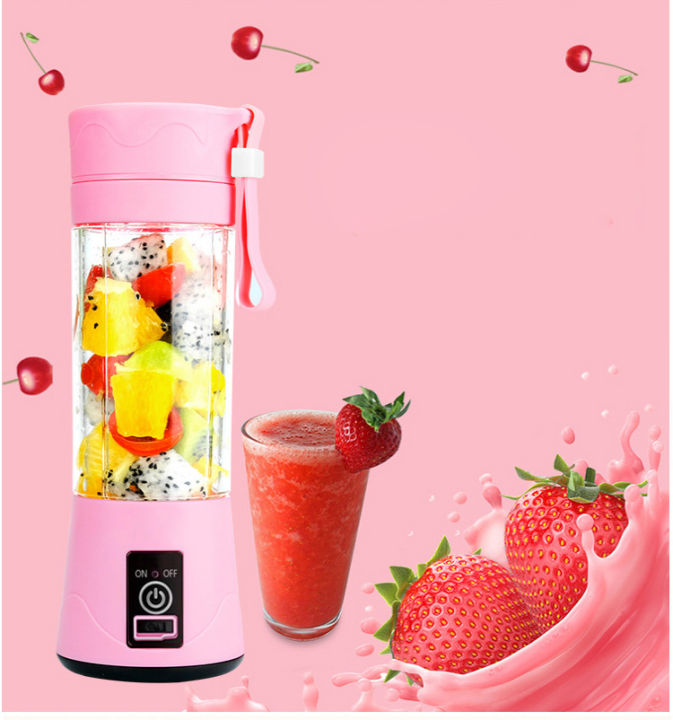 USB rechargeable fruit juicer, 6 blades 380ml juice blender machine, portable juicer machine. blander.