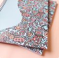 Cute Spiral Notebook A4, Doodle Curve | Lined Notebook | School, University Spiral Notebooks | College Spiral Writing Notepad | 200 Pages NoteBook | University writing book | Spiral Bind Copy |  Subjects | Subject Notepad | Best Notebook. 