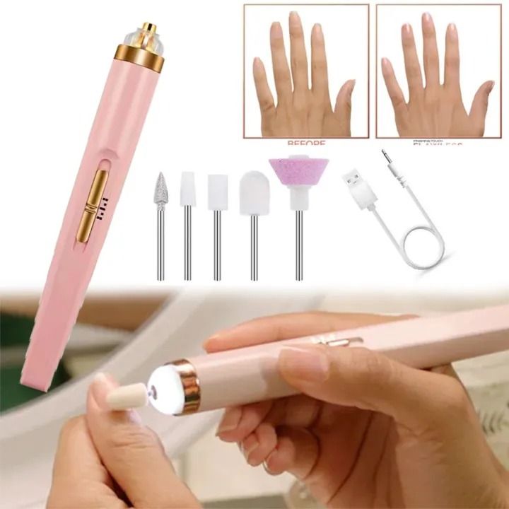 Electric Nail Tool with LED Light Mill Cutter Art Sanding File Gel Polish Remover Drill Machine