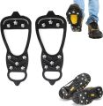 Anti-Slip Ice Cleats Shoe Boot Tread Grips Traction Crampon Chain Spike Snow Walker ( Free Size ). 