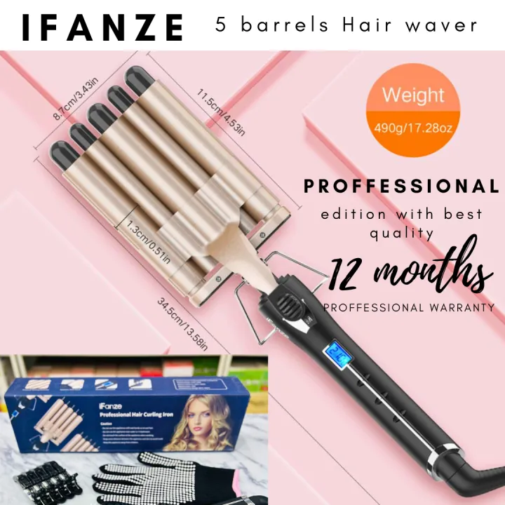 IFANZE%205%20barrels%20hair%20waver%20and%20curling%20iron/curling%20wand%20with%20proffessional%20edition%20hair%20curler%20machine%20tool%20-%20Image%207