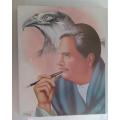Allama Iqbal Portrait- with wooden frame -Lamination above. 
