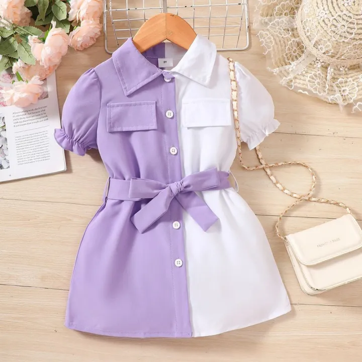 Trendy%20Girls'%20Two-Tone%20Contrast%20Dress:%20Fashion-forward%20Style%20with%20Eye-Catching%20Colors%20-%20Image%203