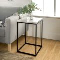 Open Square Wood Side Accent Living Room Small End Table, 16 Inch. 
