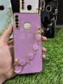 Tecno Spark 4 Back Cover + Love Heart Bracelet Chain Luxury 6D Plating Soft Case Camera Lens Protection -Tecno Spark 4 Girls Back Cover. 