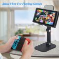 Adjustable Cell Phone Stand Angle Height Adjustable Foldable Phone Holder For Desk Anti-Slip Silicone Pad For Tablet Stand - Black. 