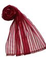 Maroon Color Net Dupatta Stole Stoller for Girls and Kids – Stylish and Versatile Light weight Narrow Net Dupatta For Girls Net (lehriya) Dupatta. 
