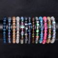 Fashion Crystal Moonstone Bracelet Flash Shining Stone 8mm Beads Bracelet For Men Women Elastic Jewelry Handmade Wristband. 