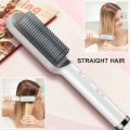 Professional Hair Straightener Brush Heated Comb Straight & Curly Styling Tool. 