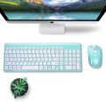 Wireless Keyboard Mouse Combo, cimetech Compact Full Size Wireless Keyboard and Mouse Set 2.4G Ultra-Thin Sleek Design for Windows, Computer, Desktop, PC, Notebook, Laptop - (Turqouise). 