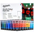 Mont Marte Signature Acrylic Color Paint Set, 24 x 2.5oz (75ml), Semi-Matte Finish, 24 Colors, Suitable for Most Surfaces Including Canvas, Card, Paper and Wood. 