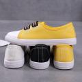Women Orange Flat Bottom Canvas Sneaker Shoes. 