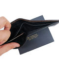 Pocket Size Black Plain Leather Wallet. 