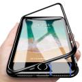 Iphone 6s Magnetic Adsorption Case Metal Frame Tempered Glass Back with Built-in Magnet Cover. 
