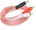 3.5mm Male Jack to AV 2 RCA Male Cable for Mp3 ,Mp4, Sound Speakers 5 yards. 