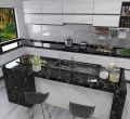 60cm × 200cm Self Adhesive Black / White , Black Gold Marble Sheet for Kitchen - Anti Oil and Heat Resistant Wallpaper. 