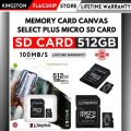 Kingston Memory Card Micro SD 64/128/256/512 GB - Lifetime Warranty - Canvas Select Plus. 