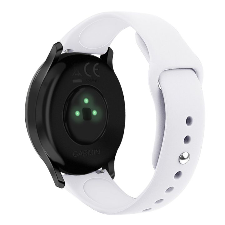 For Garmin Vivoactive 3 / Vivomove HR Solid Color Reverse Buckle Silicone Watch Band, Size: Large Size(Black)
