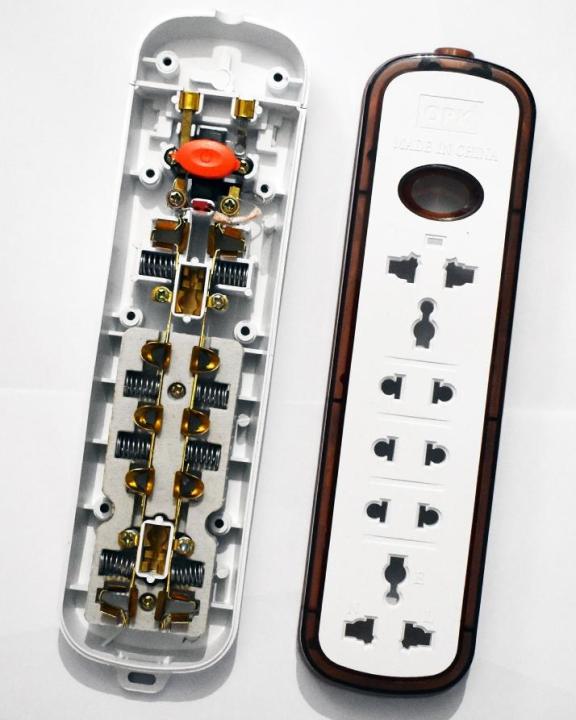 Extension Cord, No Sparking, Spring-Loaded Grips, Anti-Loosing Socket for Zero Sparking, Secure Grip Technology, Fire Resistant, Power Strip, With spring Grip  For Office,Home Use