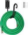 Garden Pipe Holder Wall Mounted Water Pipe Holders for Outside Storage Hanger Heavy Duty Metal Pipe Bracket, Holds 60-Feet of 5/8 Inches for Garden and Outside Pipe Hook. 