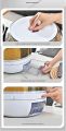 Cereal Rice Bucket Dispenser 6 Grid 360° Rotating Waterproof And Moisture-Proof Rice Storage Box For Kitchen, White. 