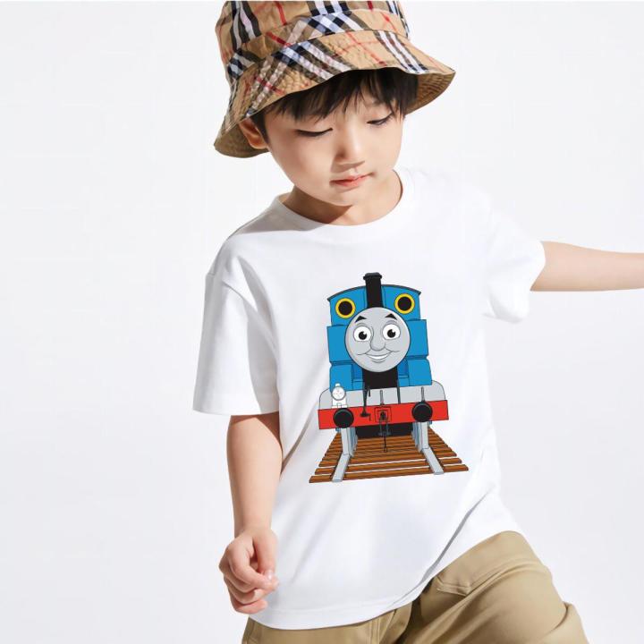 Children's T-Shirts Boys Thomas Little Train and Friends Tops Tees Cartoon Short Sleeve T Shirt Baby Unsex Clothes