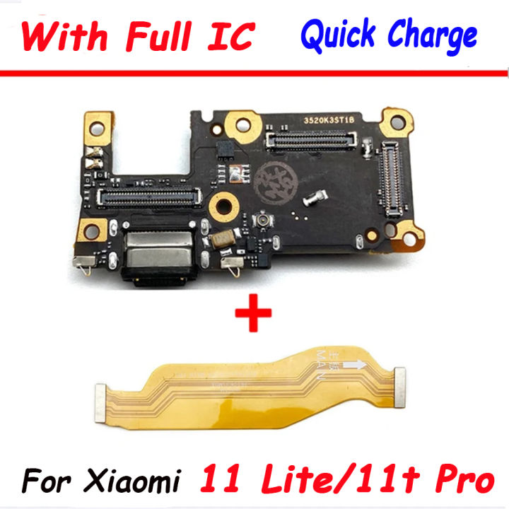 For Xiaomi 11 Lite M2101K9AG USB Port Charger Dock Plug Connector Charging Board Flex + Main Flex Cable For Xiaomi 11t 11t Pro