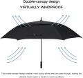 High Quality Golf Umbrella For Super Strong Wind For 4 Persons - 130cm - Black. 