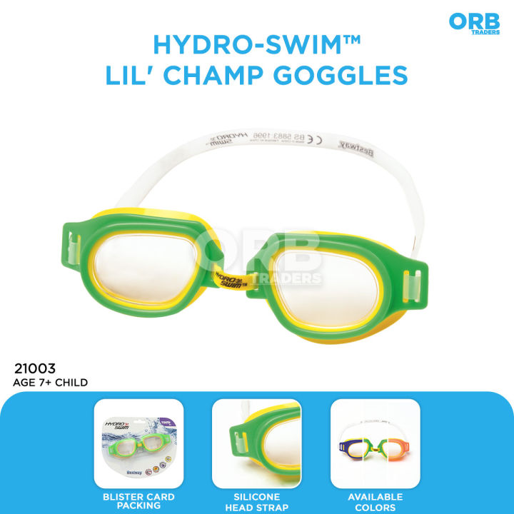 Bestway Swim Goggles For Kids, Youth. Men & Women Sport Pro Champion Swimming Goggles Solid Adult & Children Swimming Glasses With Adjustable Nose Pads And Headband, For Age 7 Above Assorted Colors 21003