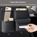 Car Backseat Organizer, Hanging PU Leather Car Seat Storage Box, Tissue Box and Cup Holder. 