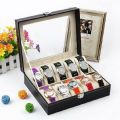 DecorZone 6/10/12/8 Grids Watch Box PU Leather Watch Case Holder Organizer Storage Box for Quartz Watches Display Best Gift. 